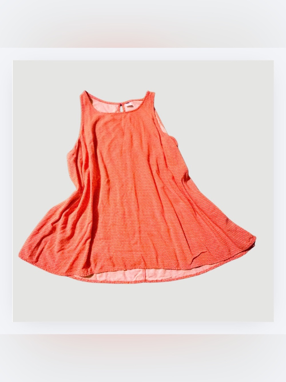 Old Navy Orange-Coral Sleeveless Tank, Floral, Sz XL